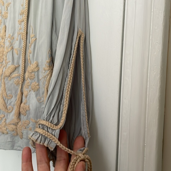 Lucky Brand Boho Embroidered Popover Blouse XS - Picture 3 of 8